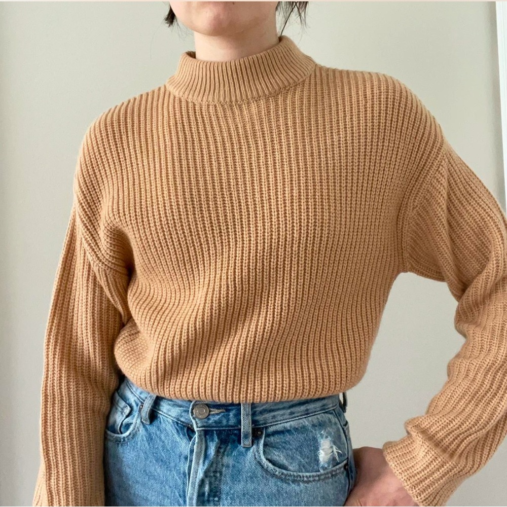 Women's Cropped Tan Sweater